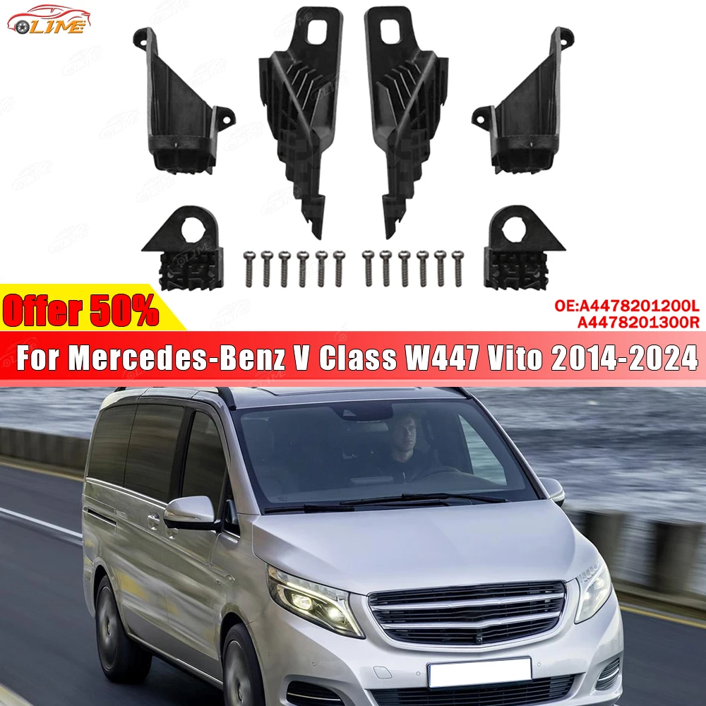 

Fit For Mercedes-Benz V Class W447 Vito 2014-2024 Plastic bracket Claw-shaped protective ring Headlight Repair Kit