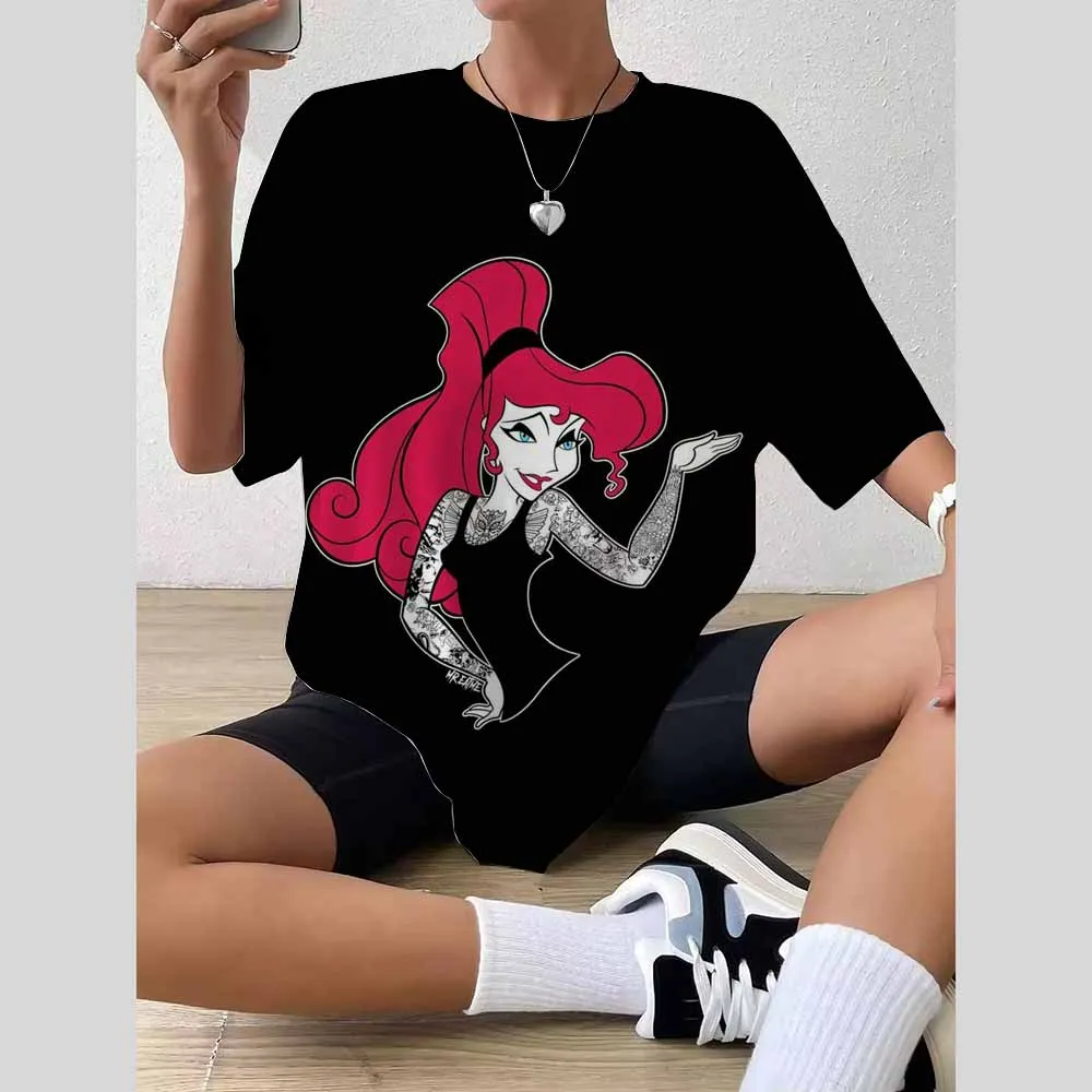 Top blouse woman trend 2025 women 3D Disney Princess print t shirts shirts blouse fashionable summer ropa para Mujer