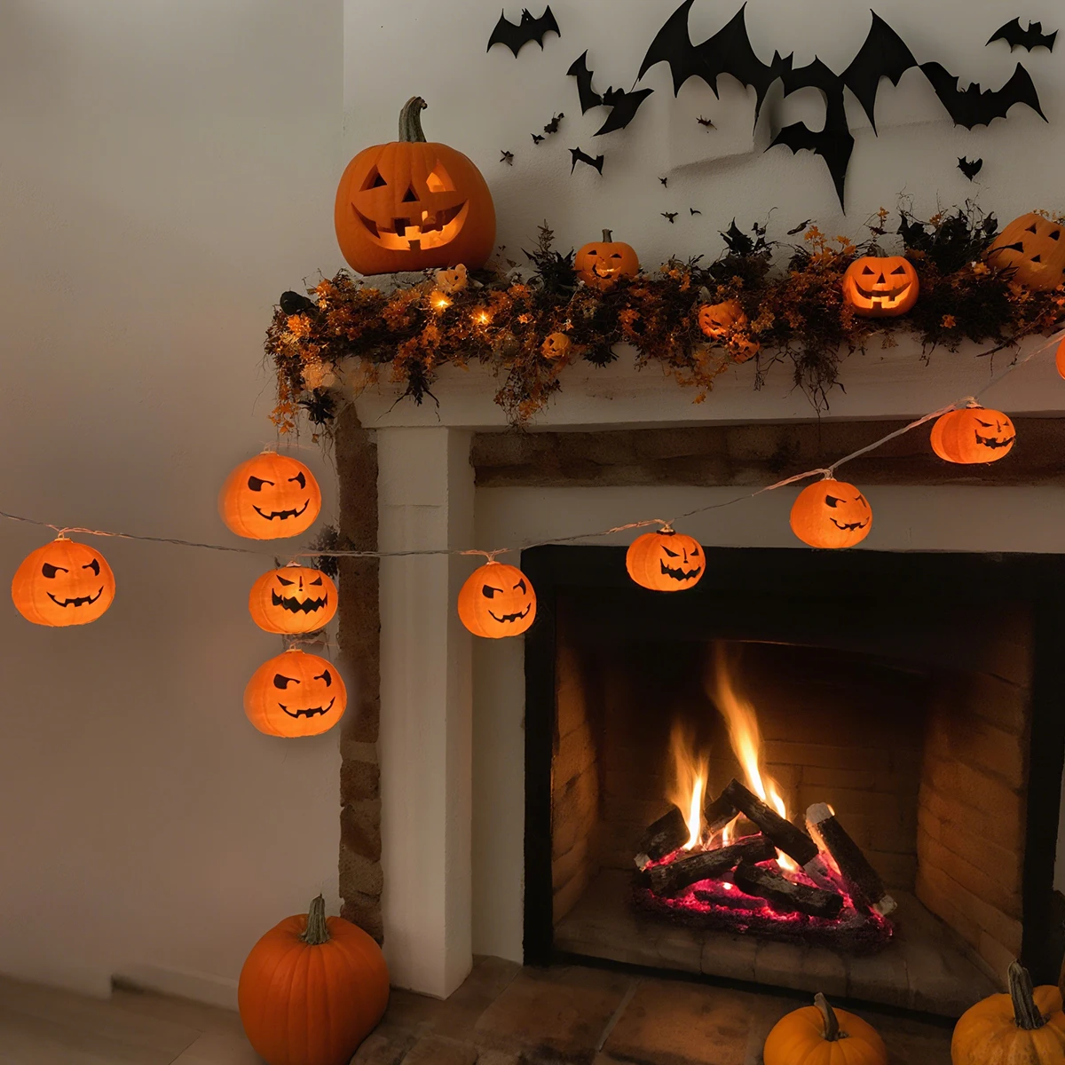 1 قطعة 10/20 LED هالوين اليقطين سلسلة أضواء بطارية تعمل بالطاقة أضواء ديكور داخلي للحزب نافذة الباب مهرجان الديكور