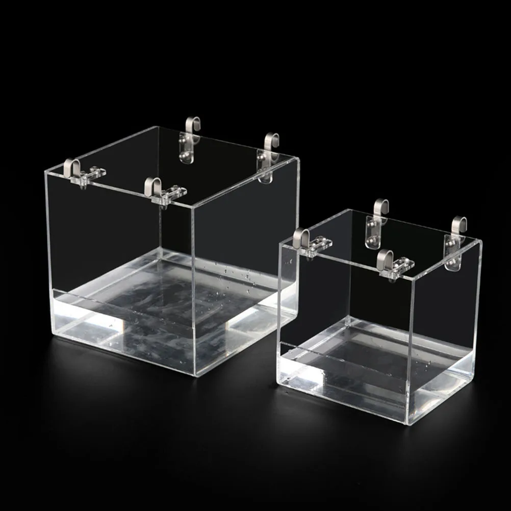 

Acrylic Thickened Bathing Tub Size S Transparent Hanging Bird Bath Basin Parrot Munia Shower Basin Bird Bathing Tub