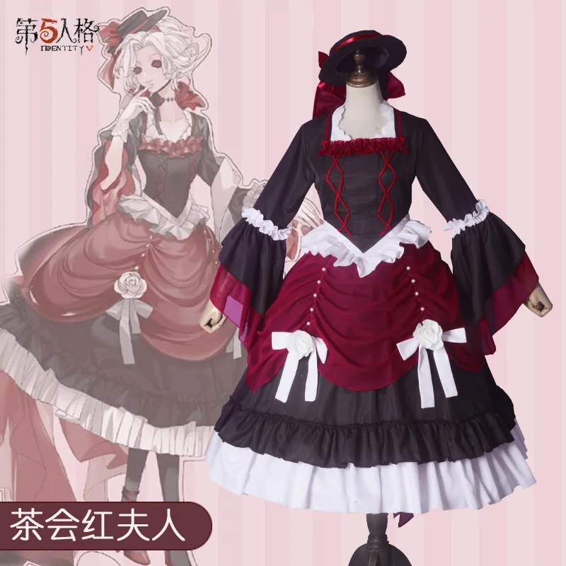 Identity V Mary Cosplay Costume Regulator Madam Red Bloody Queen Cosplay Costume Long Dress Halloween Carnival Party Costumes