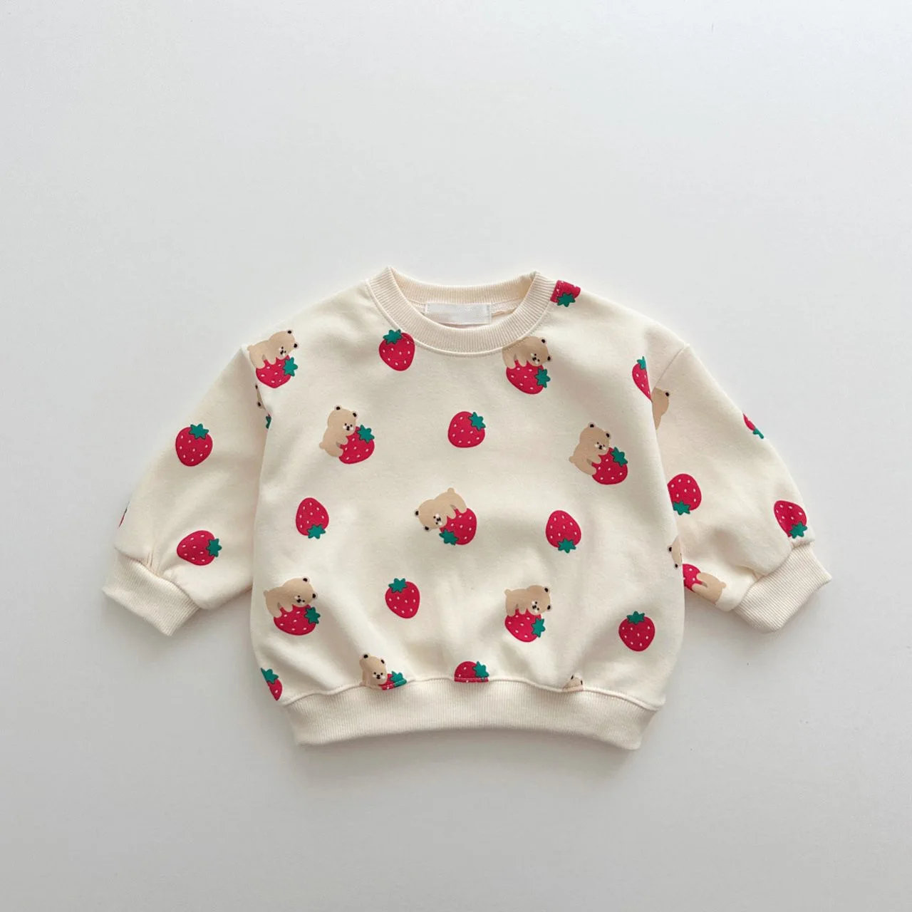 Spring & Autumn Cute Set Baby Girls Fashion Strawberries Pullover Tops + Cotton Sweatpants Boys 2pcs Suit High Quality Tracksuit