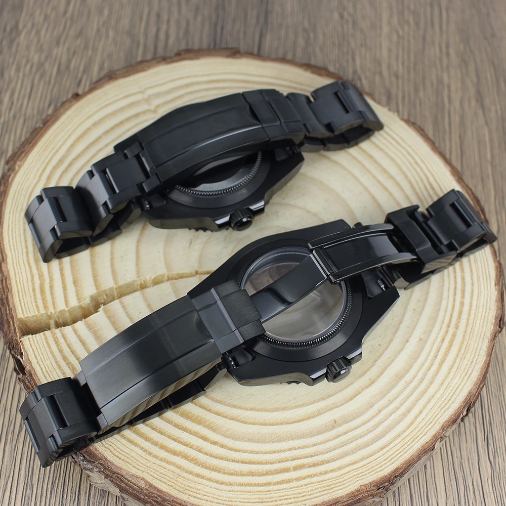 120 clicks Bezel 40mm NH35 Accessories Watch Case bands Sapphire for NH35 NH36 NH34 8215 Eta 2824 PT5000 Black SUB Ceramic bezel