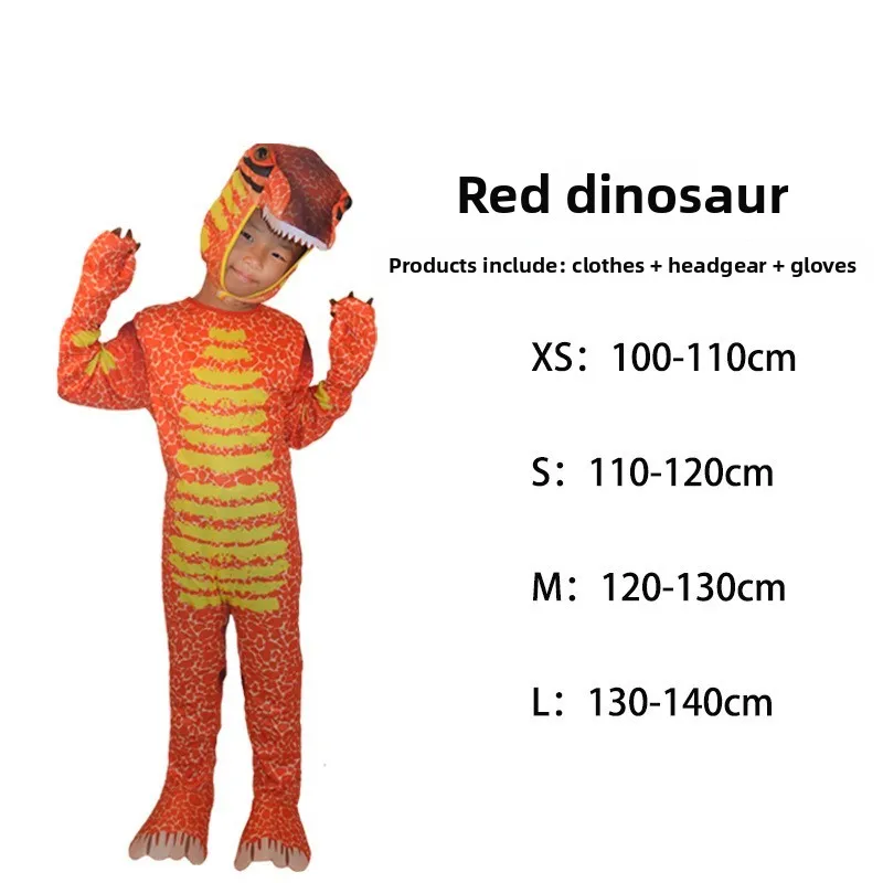 

loween Children's New Dinosaur Performance Costume rannosaurus Role-plang Animal Onesie Stage Performance Props