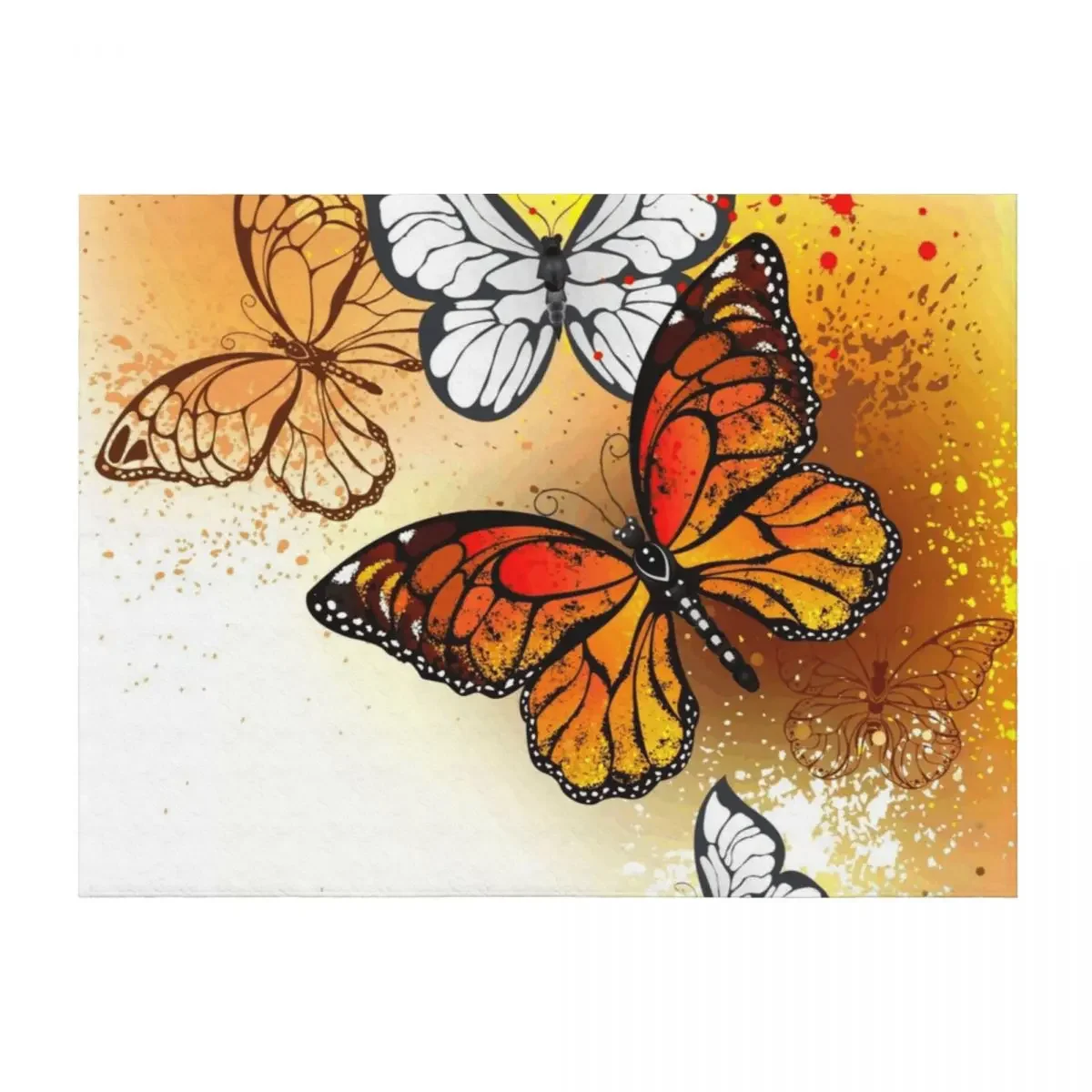 

Summer Butterflies Monarchs ( Orange Butterfly ) Throw Blanket blankets and throws Sofas Bed valentine gift ideas Blankets
