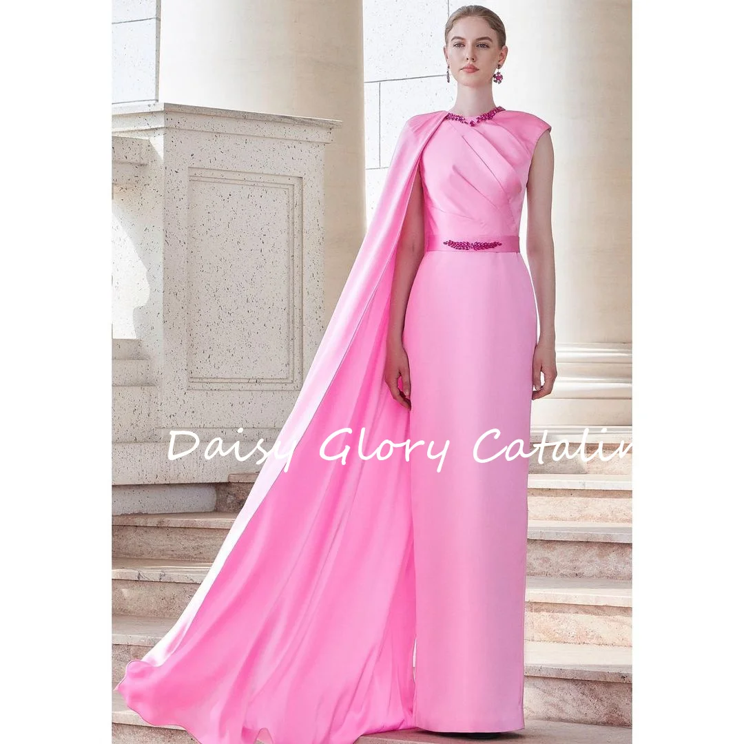 

Hot Pink Strapless Prom Dresses Dubai Strapless Evening Dress Watteau Train O Neck Saudi Arabia Formal Women's Party Gown 2024