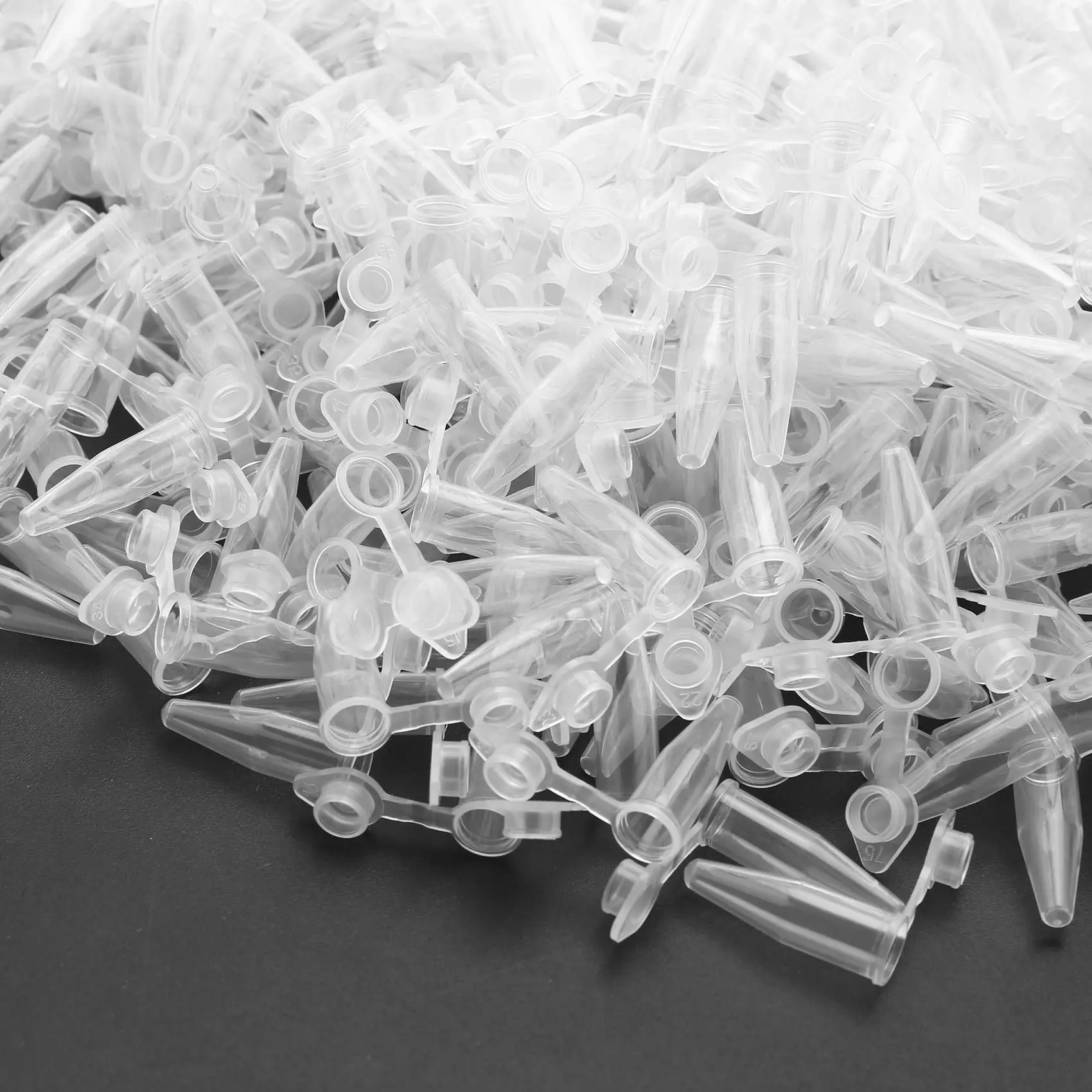 2000 Pcs 0.2Ml Round Bottom Centrifuge Tubes W Attached Caps Clear White