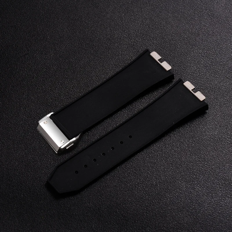 For HUBLOT TPU tape BIGBANG Genuine Leather Watchband 28mm Quick Release Interface Big Explosion Rubber Watch Strap Men Bracelet