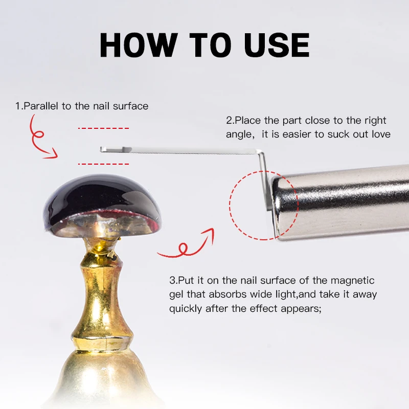 Aimant œil de chat en forme de cœur, 1 pièce, aimant pour ongles en forme de Y, motif d'amour, adapté au bricolage, outils magnétiques de polissage de Gel