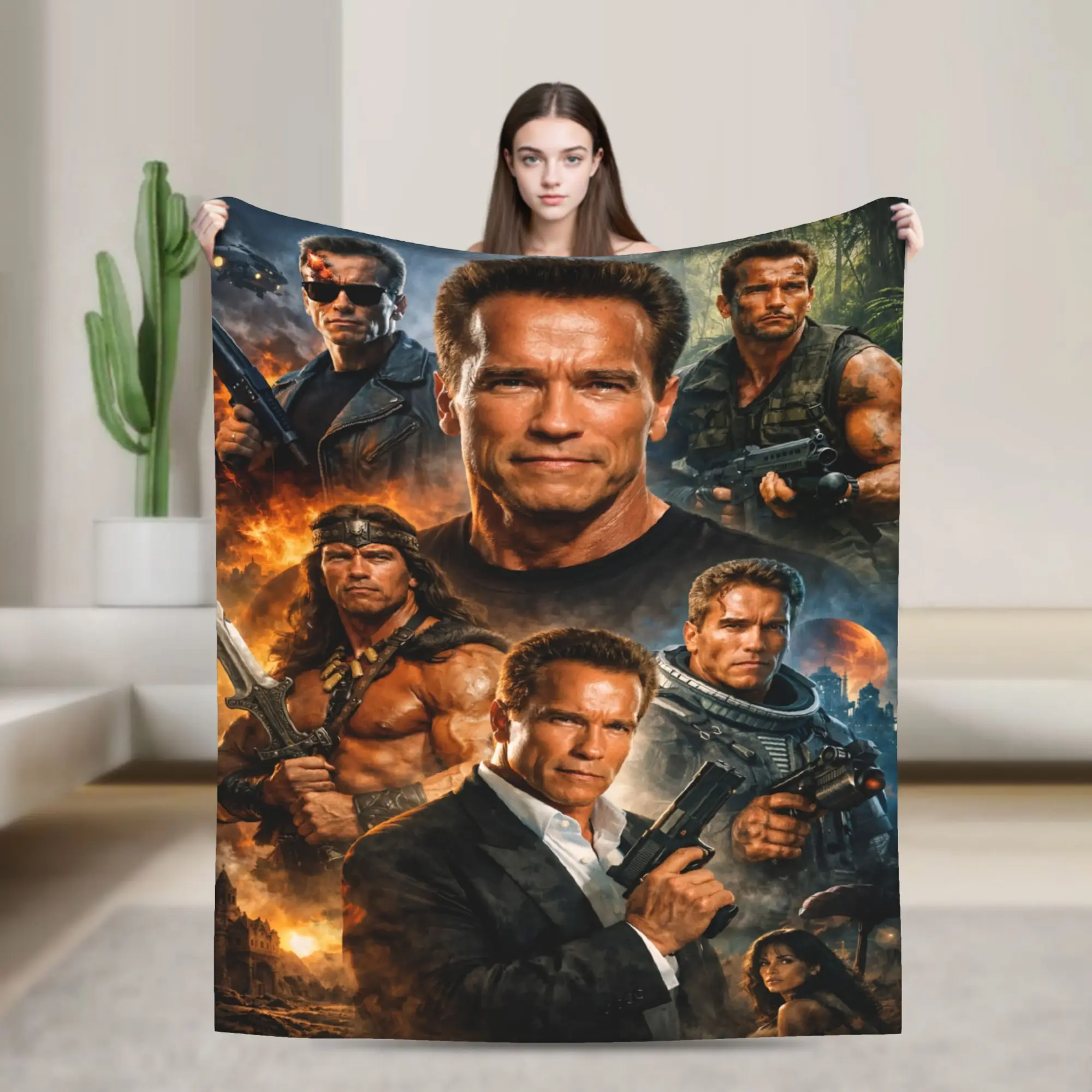 Comfortable Arnold Schwarzenegger Blanket Accessories Room Decorative  Throw Blankets Super Warm Fleece for Office