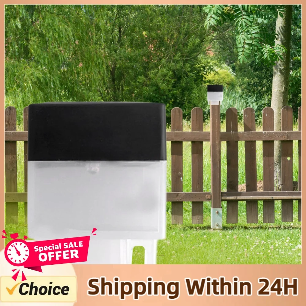 Solar Post Light Modern Fence Deck Lamp Auto On/Off Square Column Fixture Fence Pillar Lamp for Landscape Lighting