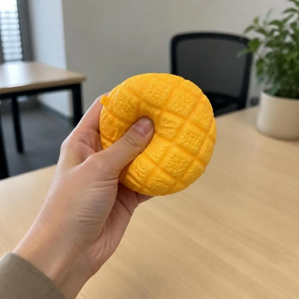 Crunchy Pineapple Bun Squeeze Toy Soft Sound Effects Croissant Pinch Kneading Moldable Sensory Stress Ball for Kids Adults