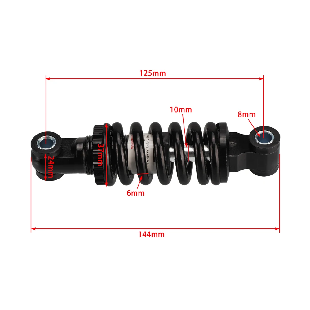 Rear Shocks 125mm Mountain Bike Rear Shock Spring Adjustable MTB Absorber Suspension Damper