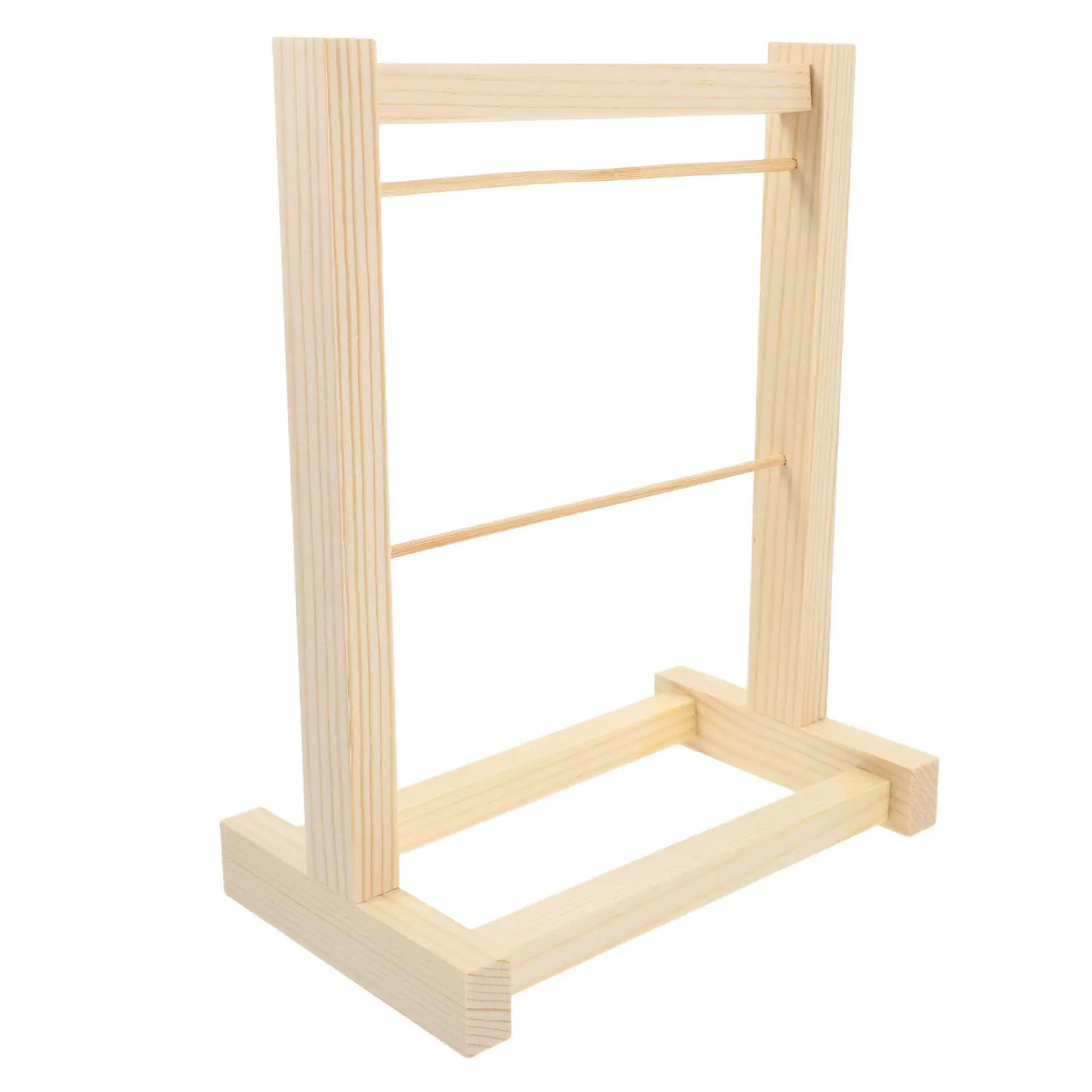 Wooden Mini Clothes Rack Garment Stand Dollhouse Wardrobe Organizer Clothes Storage Hanging Rack Foldable Portable Display