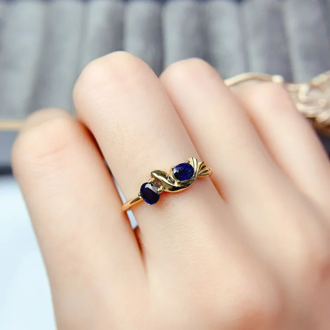Design Version Natural Sapphire Ring S925 Pure Silver Fashion Jewelry Translucent Gem Luxury Wedding Gift Jewelry 2