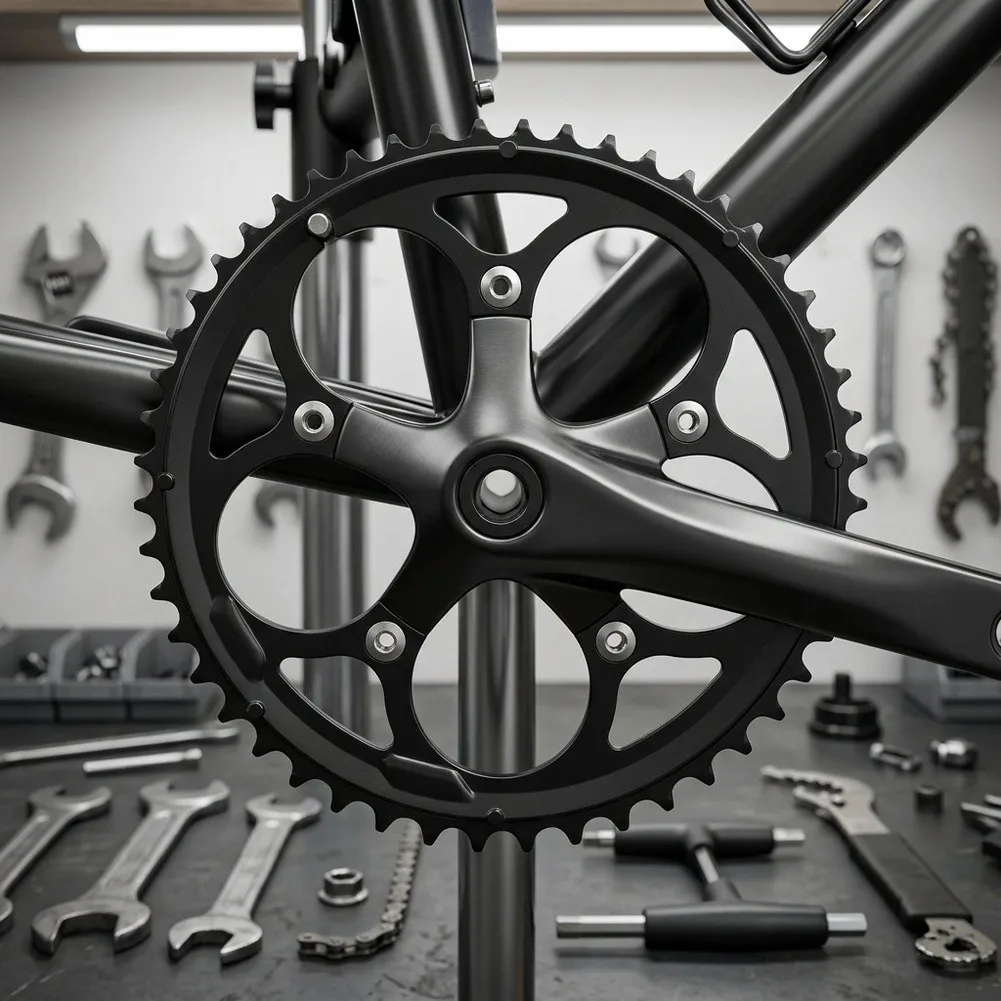 52T 110BCD Chainring Bicycle Chainring Disc Plate Mountain Bicycle Lightweight Build 2mm Thickness High Strength Steel