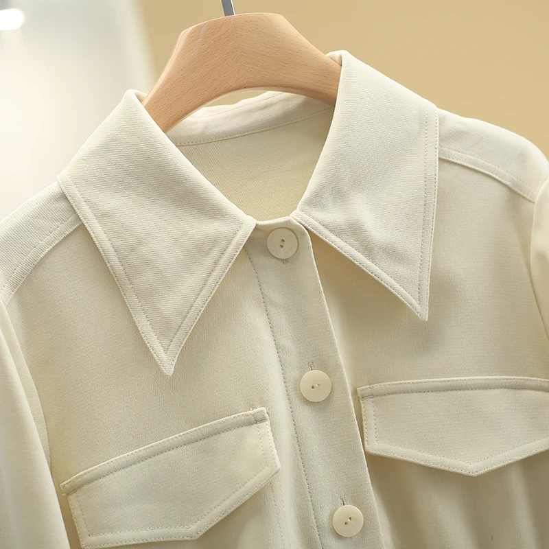 Effetto dimagrante coreano Sle Simple Ele Winter New Dr Long Sve Commute Faion Ladies' Dr Scena casual