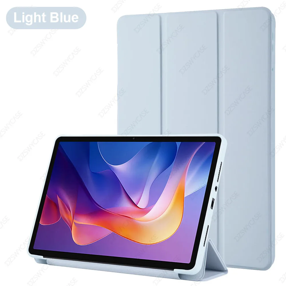 Siliconen hoesje voor Xiaomi Redmi Pad 2 11 inch 2025, ultradunne drievoudige standaard PU lederen beschermhoes, automatische slaap-/waakfunctie