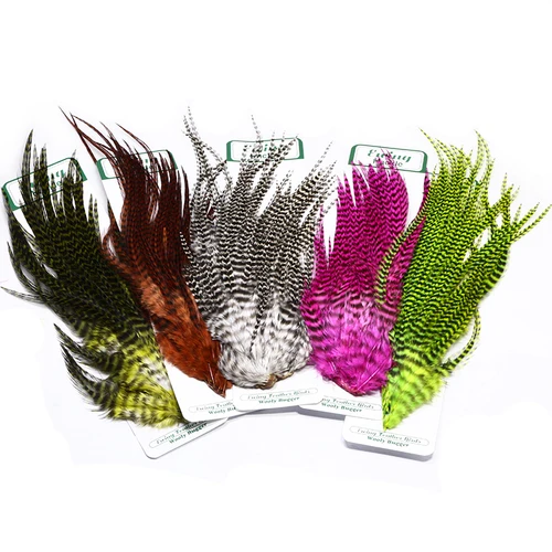 Imagen 2 del producto Nueva silla de gallo de plumas ewing, paquete de plumas de insecto lanudo, 5 colores opcionales, patrón de mosca serpentina, plumas especiales para atar moscas