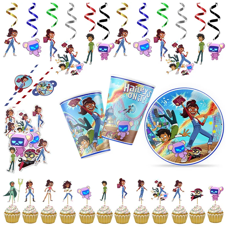 Hailey's On It Birthday Party Decorations Disposable Tableware Plate Straws  Cake Flag Kild Baby Shower Decor Supplies Gift