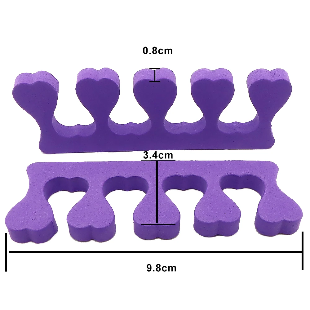 100 個スポンジつま先セパレーター黒オレンジ紫ローズ白黄色ネイル用品陥入爪治療装置ペディキュアツール