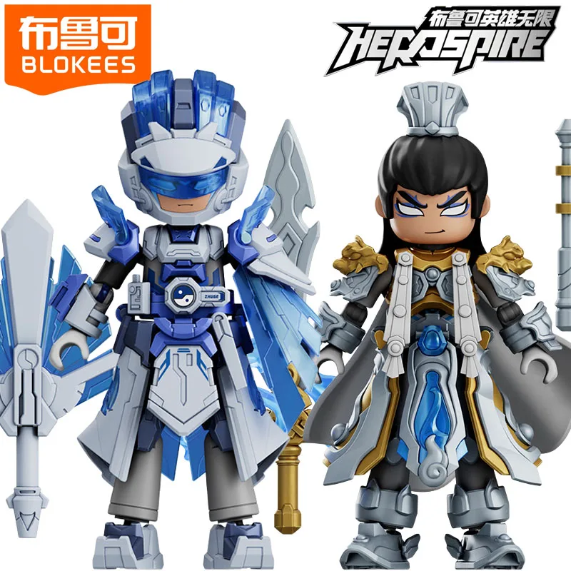 

BLOKEE Hero Spire Armor версия строительный блок модель ZhugeLiang ZhouYu подвижная обучающая сборная коллекция игрушек орнамент подарок