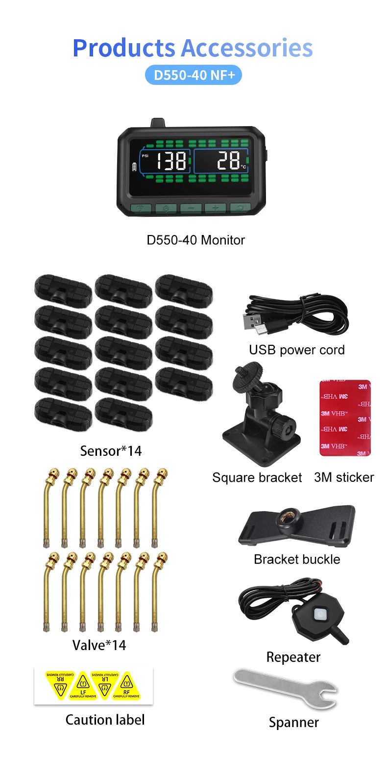 Sistema di monitoraggio della pressione dei pneumatici TPMS per RV Truck 18 ruote sensore di pressione dei pneumatici per camion Bus