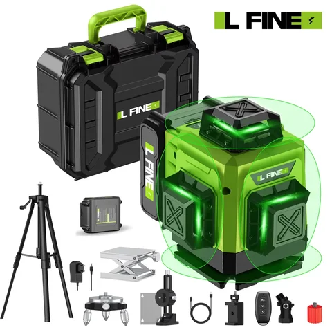 Lfine2/4D16 Linee 360 ° Livelli laser autolivellanti Treppiede opzionale e strumento di livello laser professionale verticale