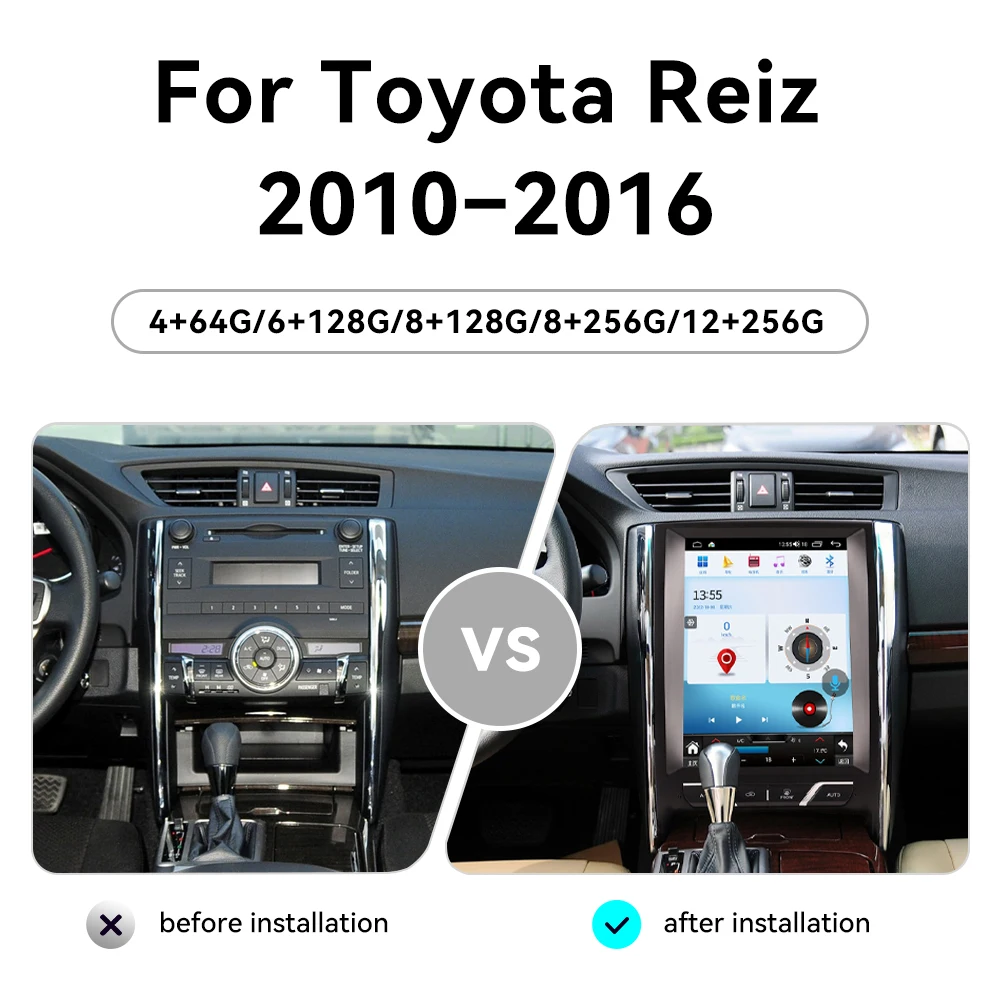 Android 15 Automotive Multimedia For Toyota Reiz MARK X 2010~2016 GPS Navigation Video Stereo Receiver Touch Screen Head Unit