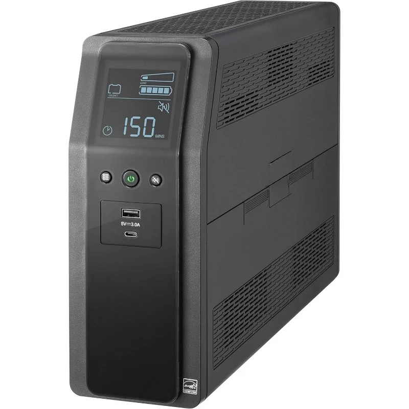 UPS 1500VA Sine Wave UPS Battery Backup, BR1500MS2 Backup Battery Power Supply, AVR, 10 Outlets, (2) USB Charger Ports