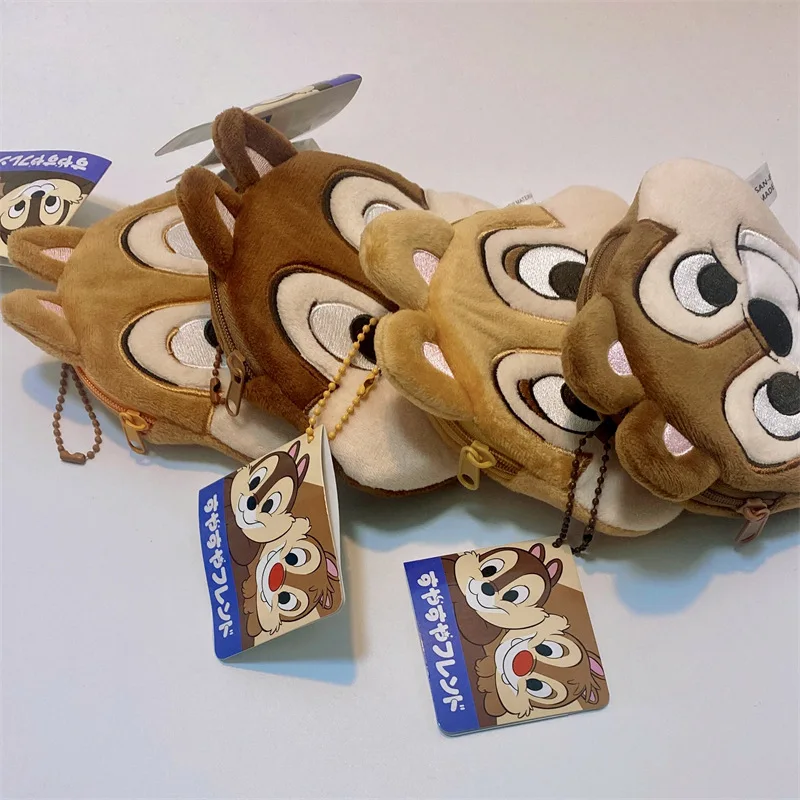 Disney Anime Figure Kawaii Wallet Pendant Chip Dale Cute Animal Girl Heart Coin Purse Couple Headset Key Storage Bag Xmas Gift