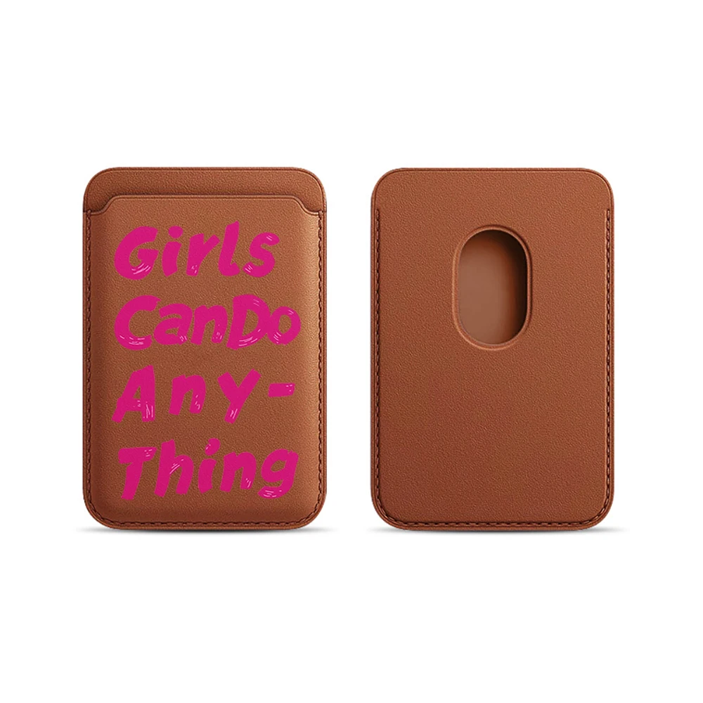 Feminismus-Leder-Kartenetui Handyhülle Kartenhalter für Magnetische Hülle Geeignet für alle iPhones für Magsafe Karten-Handy-Rückentasche – Detail 19