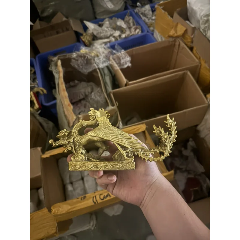 Dragon Ornament For Home And Office, Metal Craft Decoration, Copper Phoenix