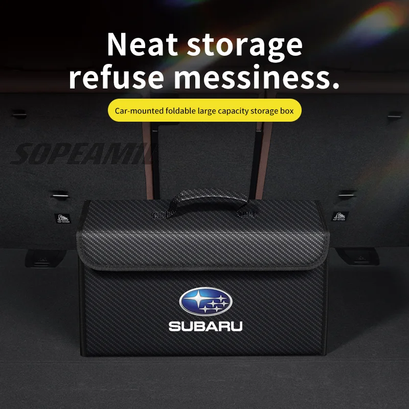 

For Subaru Outback Brz Wrx Xv Ascent Forester Impreza Legacy Car Leather Trunk Organizer Box Tailbox Stowing Tidying Storage Bag