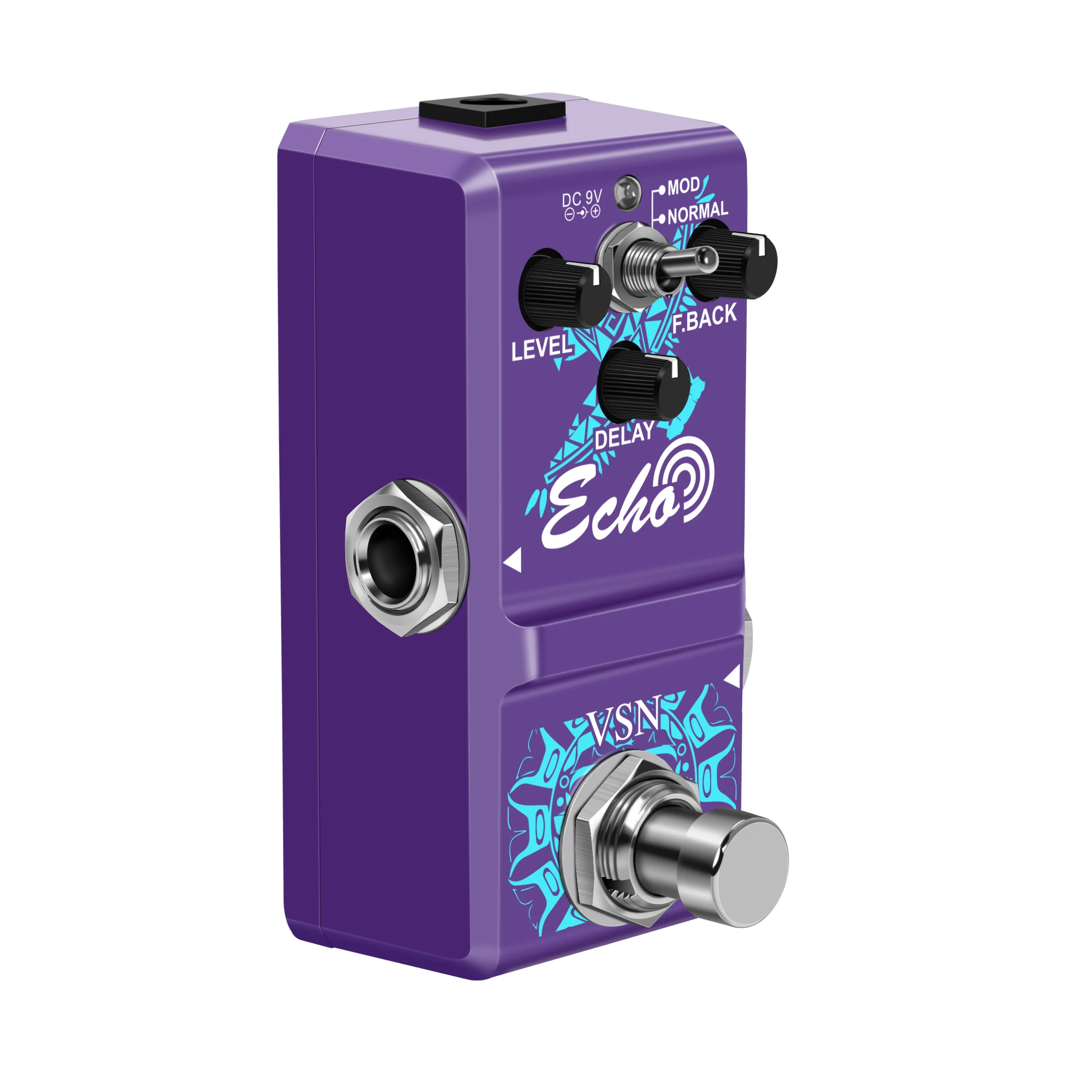 VSN-LN-314 ECHO Mini Delay Guitar Effect Pedal, True Bypass, caixa completa do metal