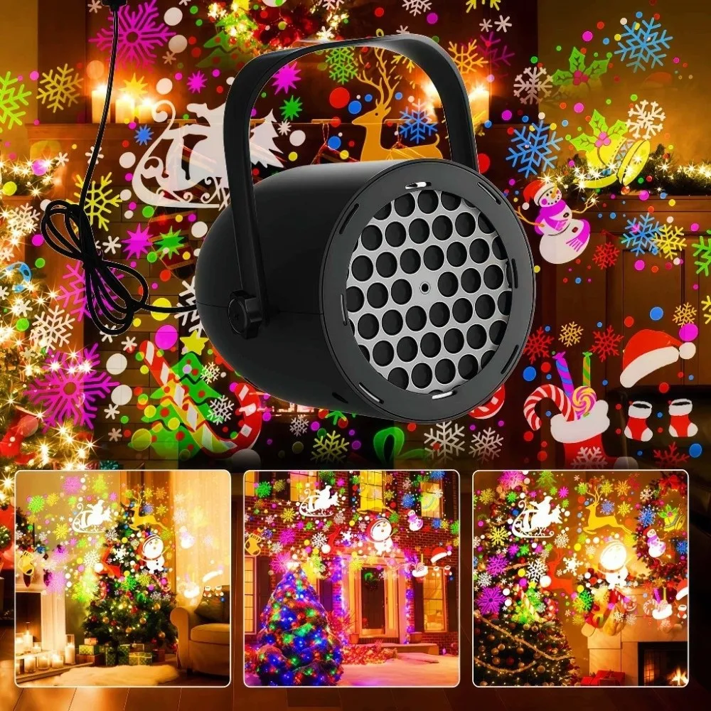 

Рождественский проектор с питанием от USB, вращающаяся снежинка, рождественский светодиодный ночник, лампа на День святого Валентина, звездная атмосфера, Новый год