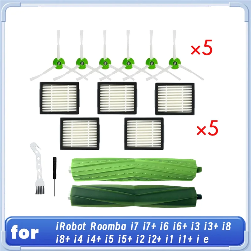 Para Irobot Roomba I7 I7+ I6 I6+ I3 I3+ I8 I8+ I4 I4+ I5 I5+ I2 I2+ I1 I1+ I E rodillo de vacío Cepillo Lateral filtro HEPA-A77G