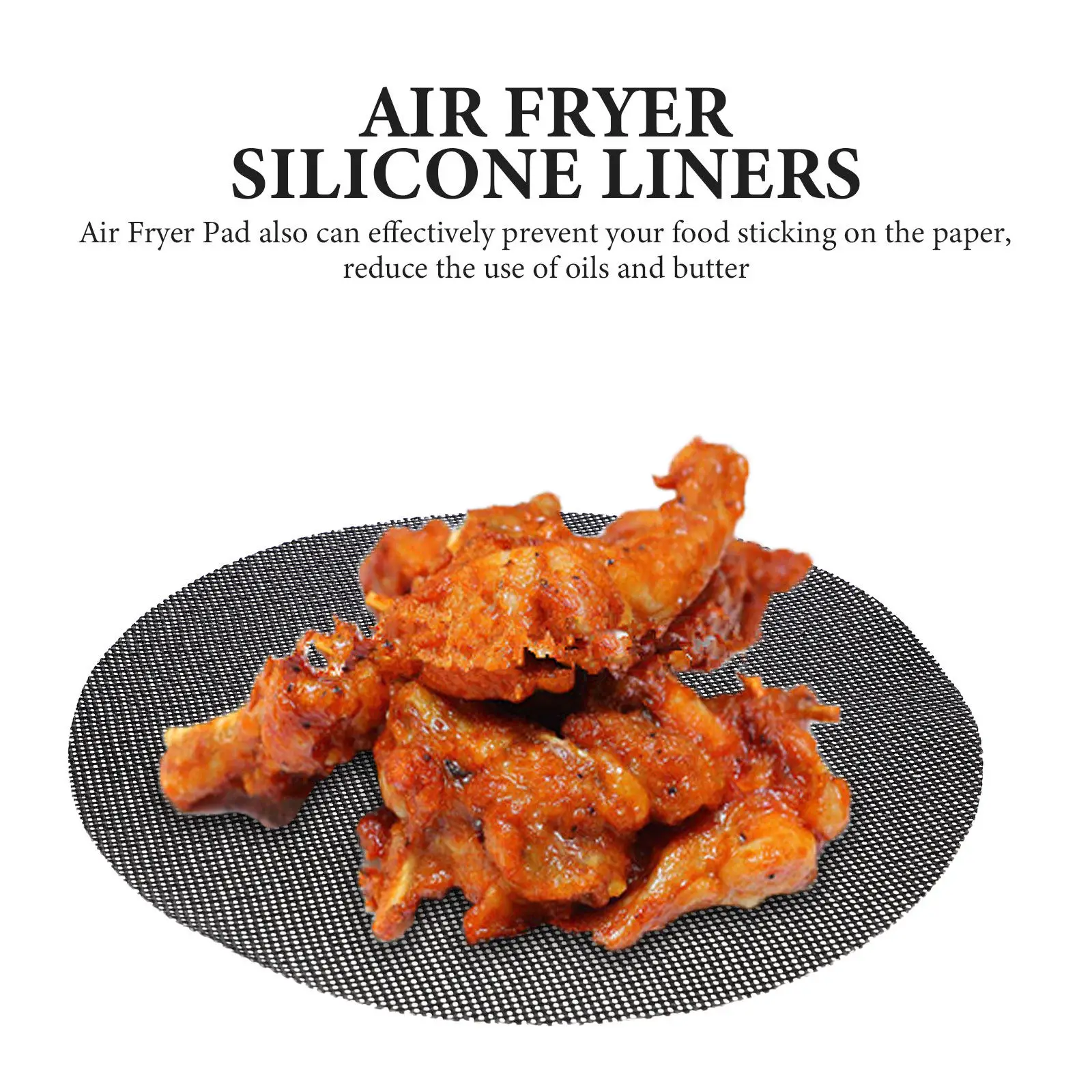 

Набор из 4 силиконовых вкладышей для фритюрницы, 8,5 дюймов, черные, квадратные, многоразовые, антипригарные, термостойкие, для аэрофритюрниц и выпечки