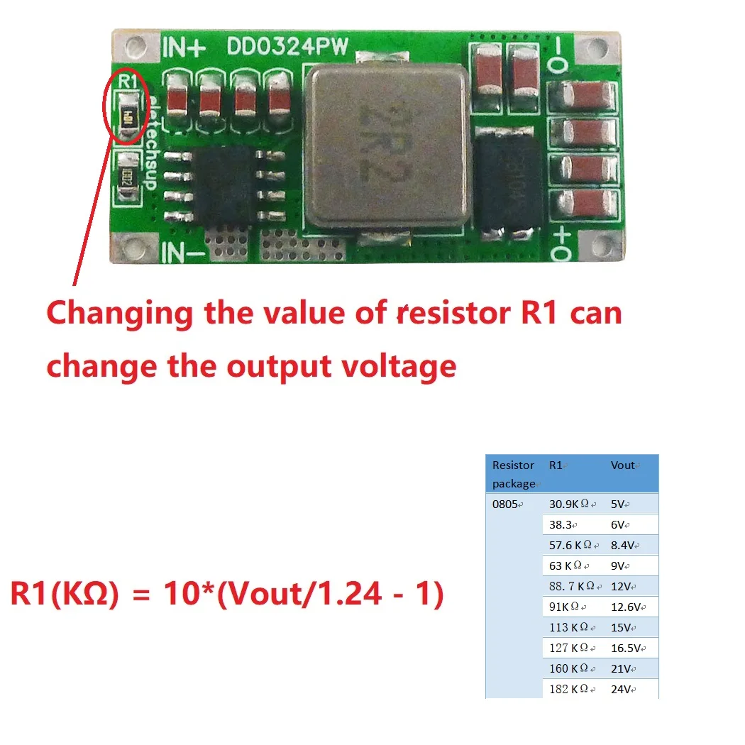 3.7V 4.2V 5V To 8.4V 12.6V 16.8V 21 12V 15V 24V Step-Up Voltage Regulator 8A Mini Size High-power DC Boost Converter DD0324PW