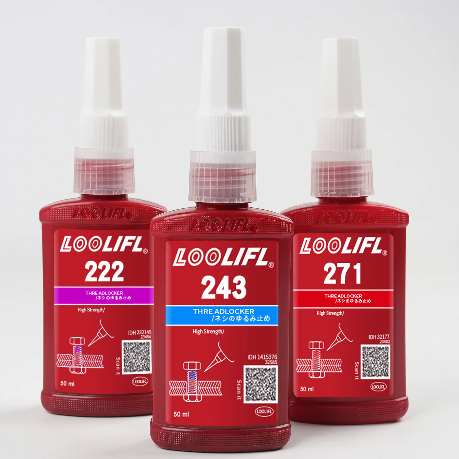 

Threadlocker 222 243 Set Low Medium High Strength Anaerobic Adhesive Anti-Vibration Bolt Nut Lock Glue for Auto Machinery Repair