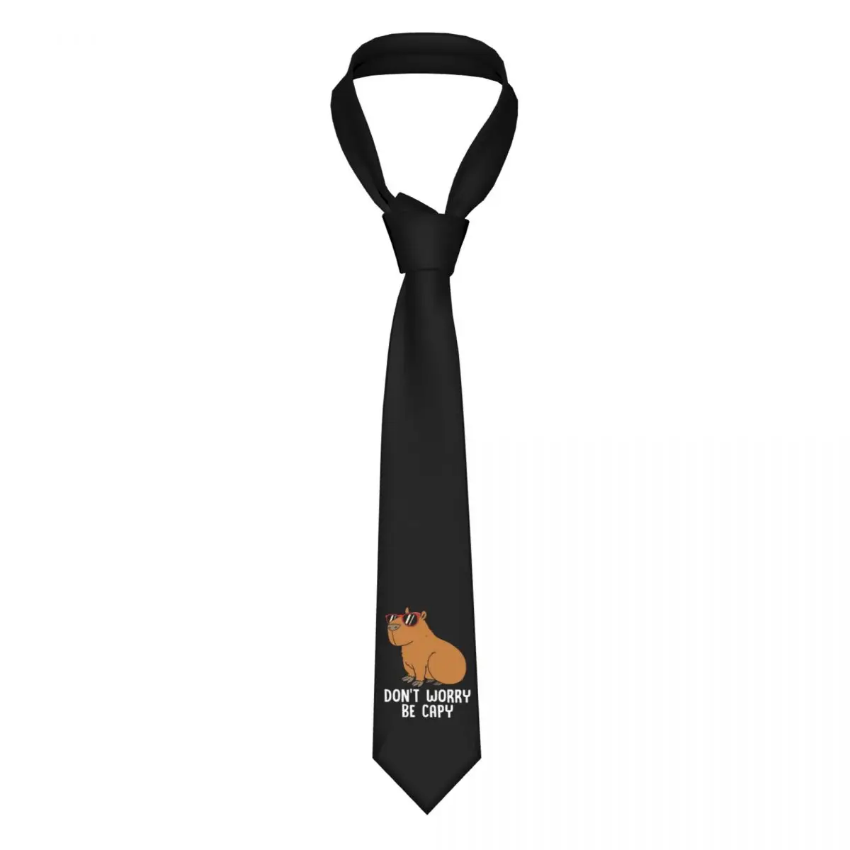 

Dont Worry Capybara Necktie Men Customized Silk Wild Animals Of South America Neck Tie for Office