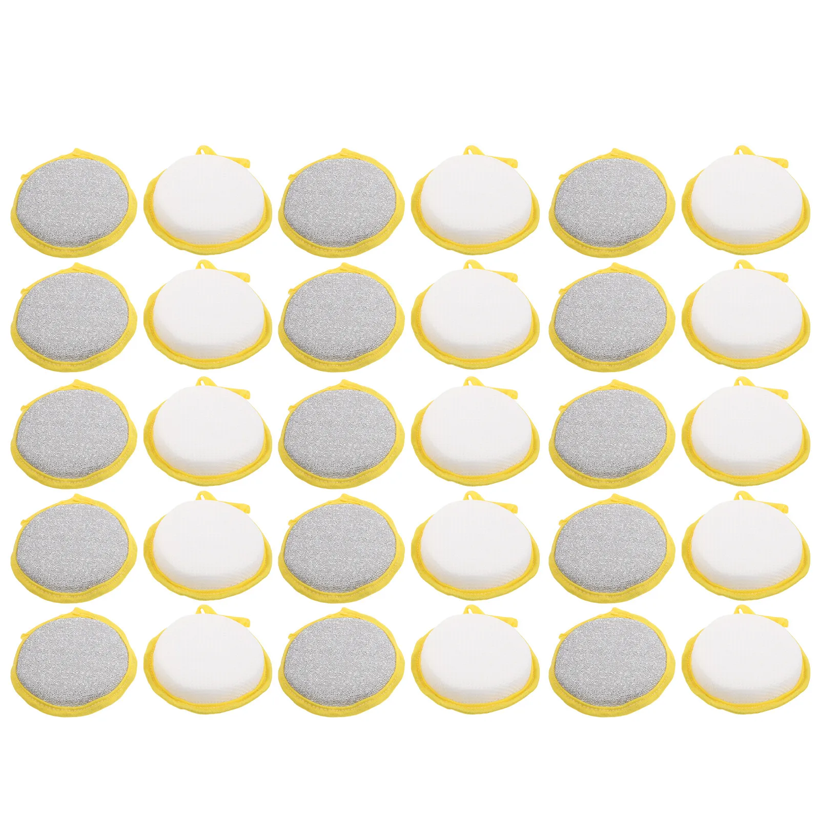 30Pcs Dual Sided Reusable Dishwashing Sponge Heavy Duty Scouring Pad Fast Dry Kitchen Cleaning Supplies for Dishes Cookware