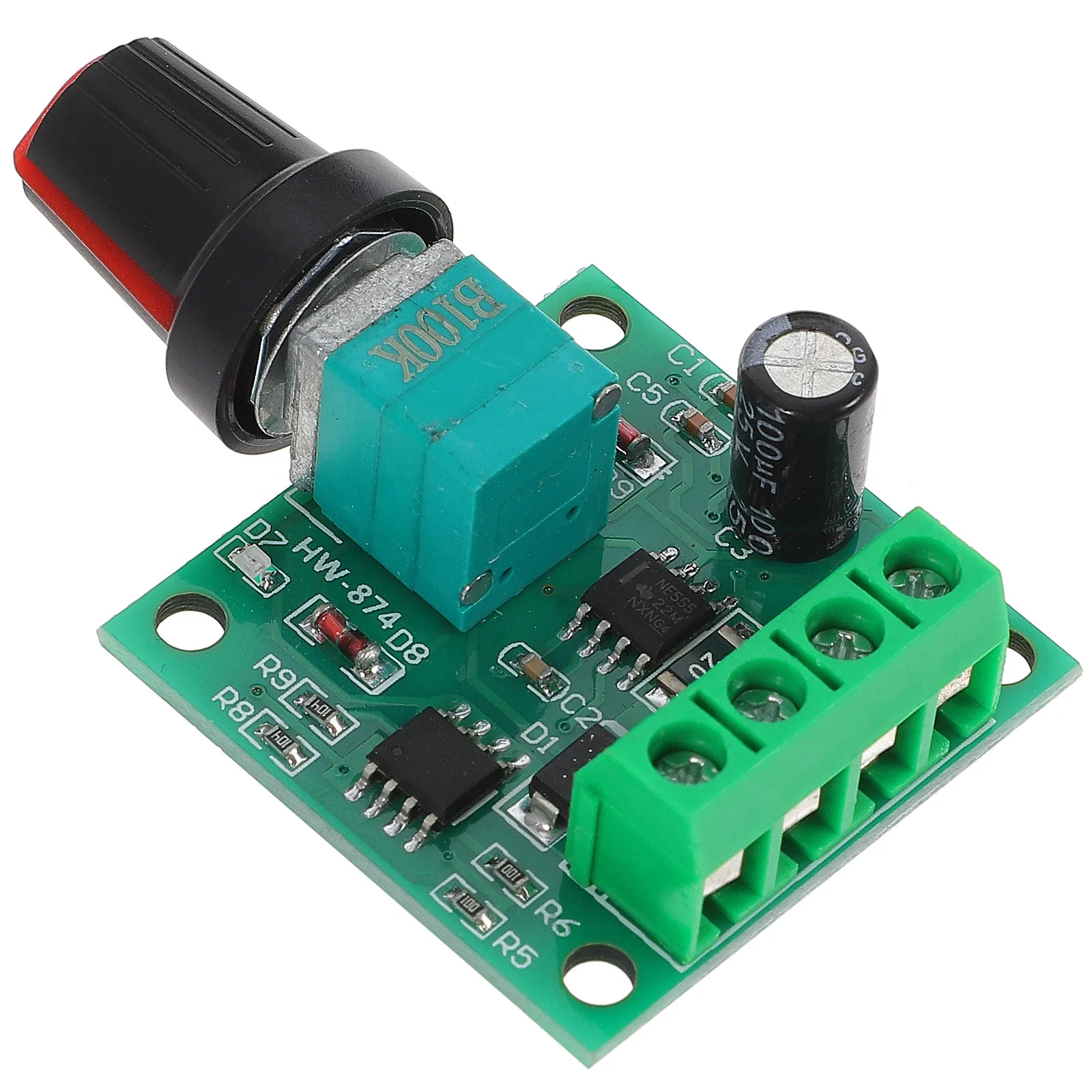 Pwm Dc Motor Speed Controller 1.8V-12V Variable Voltage Regulator for Motor Control High Durability Aluminum Alloy Body Long