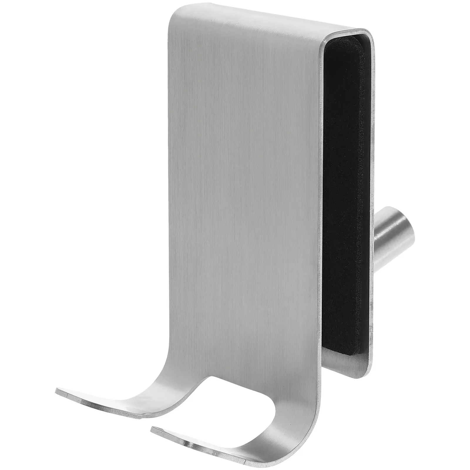 

Stainless Steel Shower Door Towel Hook Punch Free for Glass Doors Non Scratch Sponge Padded Back Bathroom Kitchen Living Room