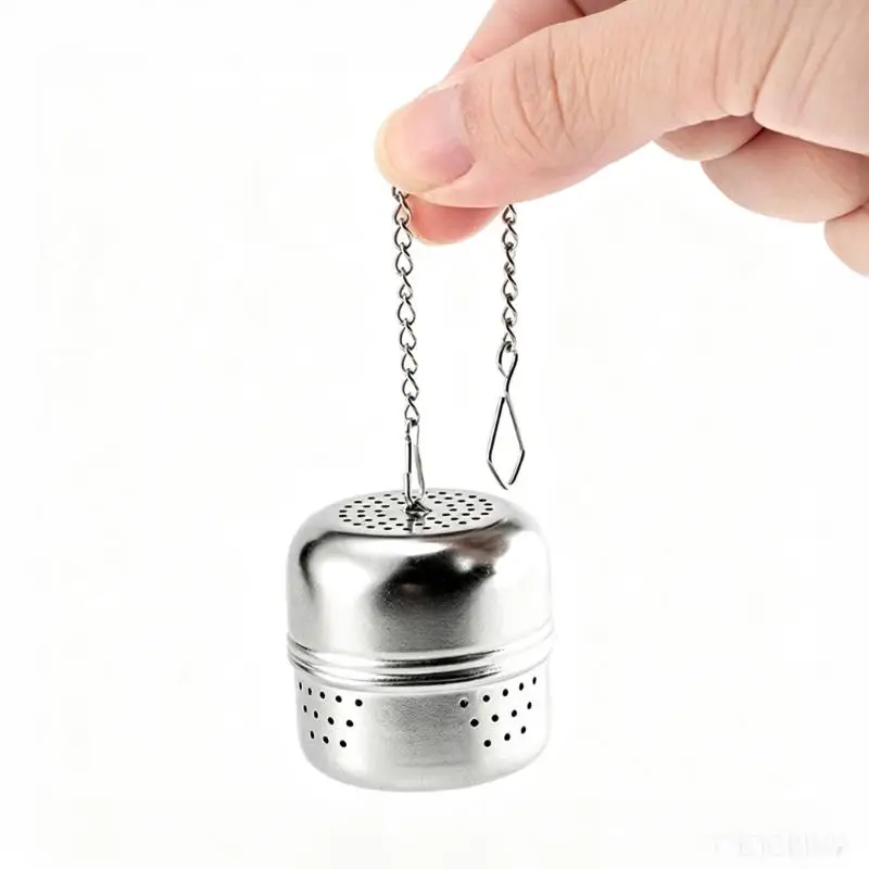 ~Tea Infuser Tea Filter Cylindrical Shape Fine Mesh Tea Infusers For Loose Tea Retractable Chain Design Tea Strainers For Loose
