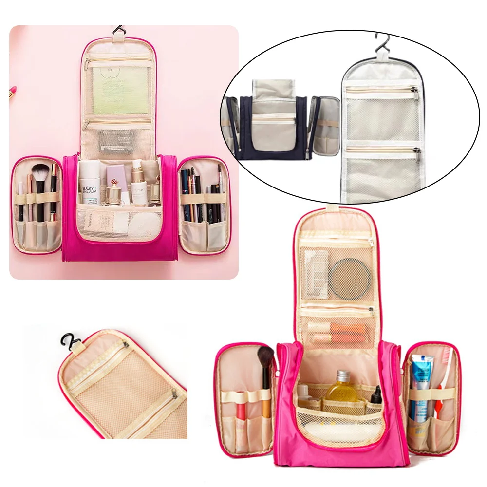 Travel Toiletry Kits Organizer Bags Women Hanging Cosmetic Bag Hanging Unisex Washing Travel Makeup Canvas Storage Bags