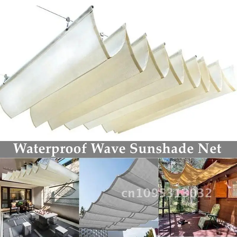 Anti-UV 300D Polyester Waterproof Telescopic Sun Shade Net Garden Balcony Cover Terrace Sun Sail Sunshade Rainproof Canopy