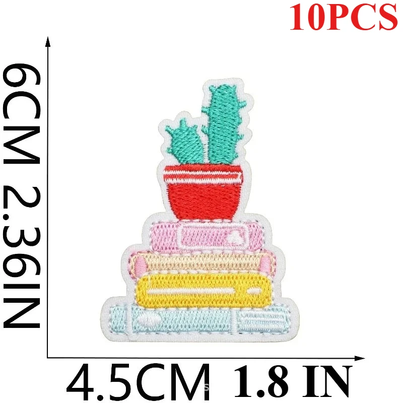 10PCS Wholesale Book Embroidery Cloth Sticker Reading Skull Patch Sticker Clothes Decoration Bag Embroidery Love Learning