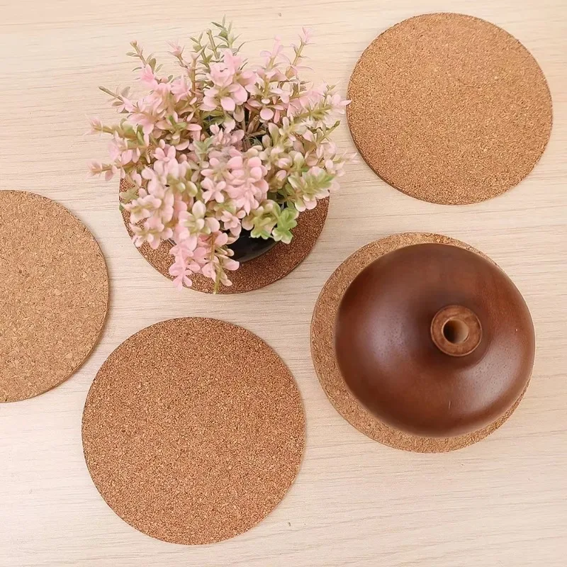 50/1PCS Heat Insulation Cup Mat Natural Wooden Pads Non-Slip Cork Coaster Tea Coffee Mug Drinks Holder DIY Table Decor Tableware