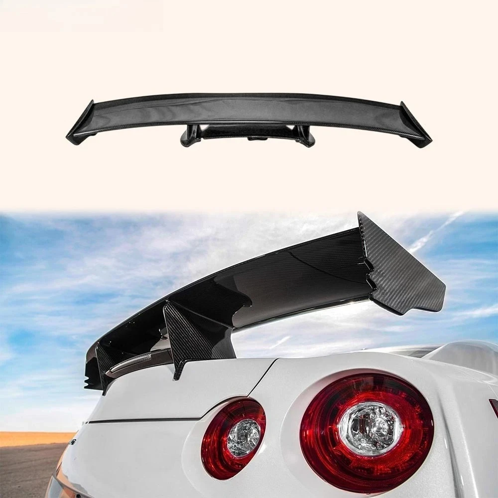 For Nissan GTR R35 Coupe 2D 08-24 Carbon NIS Style Rear Trunk GT Spoiler Wing